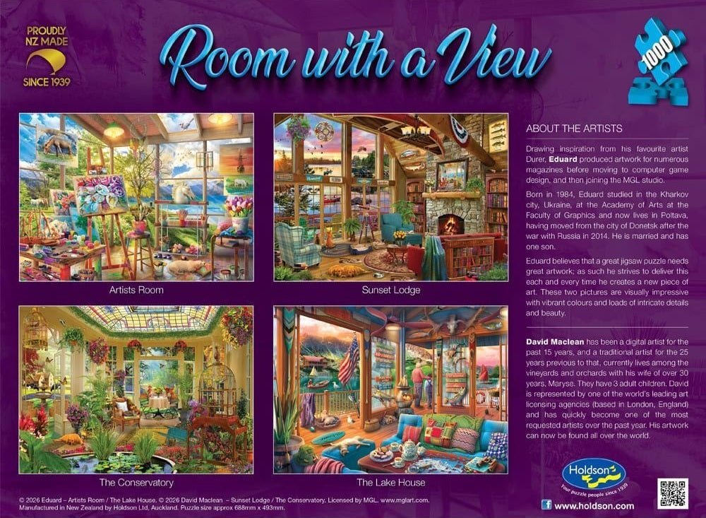 Room with a View: 1000pc Puzzle - Artists Room