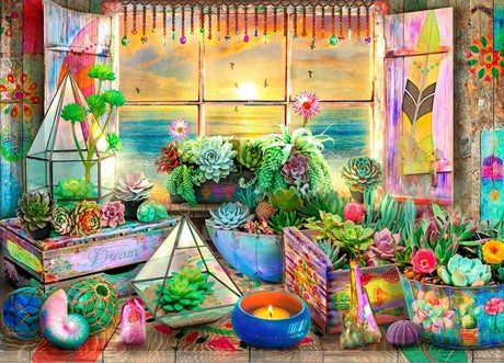 Outside my Window 1000pc Jigsaw Puzzle - Boho Seaside View
