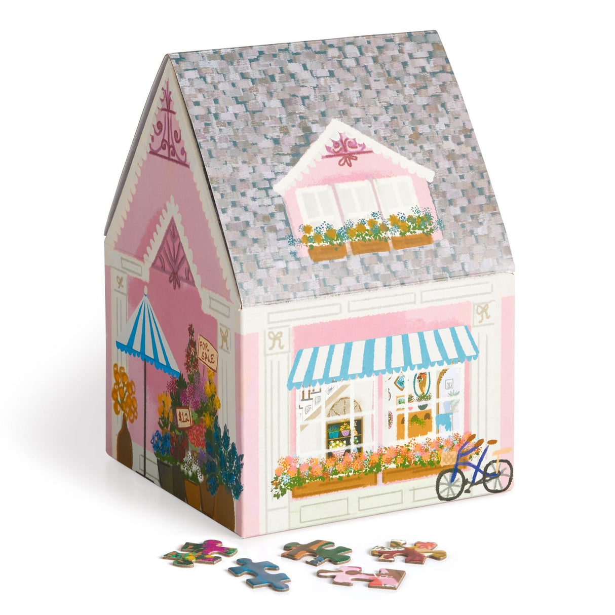 Galison Joy Laforme - Flower Shop House Shaped Puzzle - 500 Piece