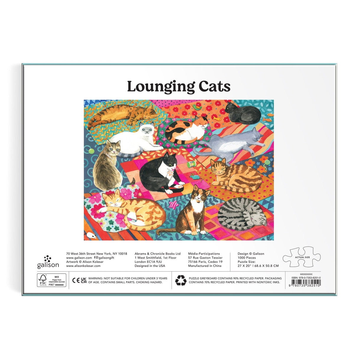 Galison Lounging Cats Puzzle - 1000 Piece