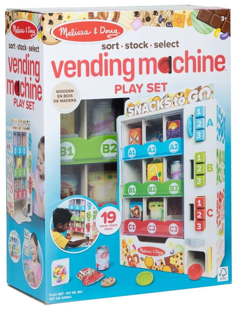 Melissa & Doug: Sort, Stock, Select Wooden Vending Machine Play Set