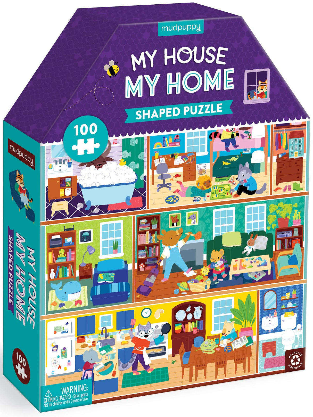 MudPuppy: My House My Home House-Shaped Puzzle - 100 Piece
