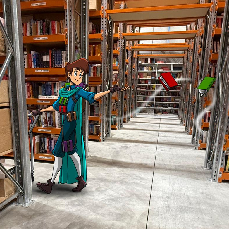 Warehouse with books ready for pick up