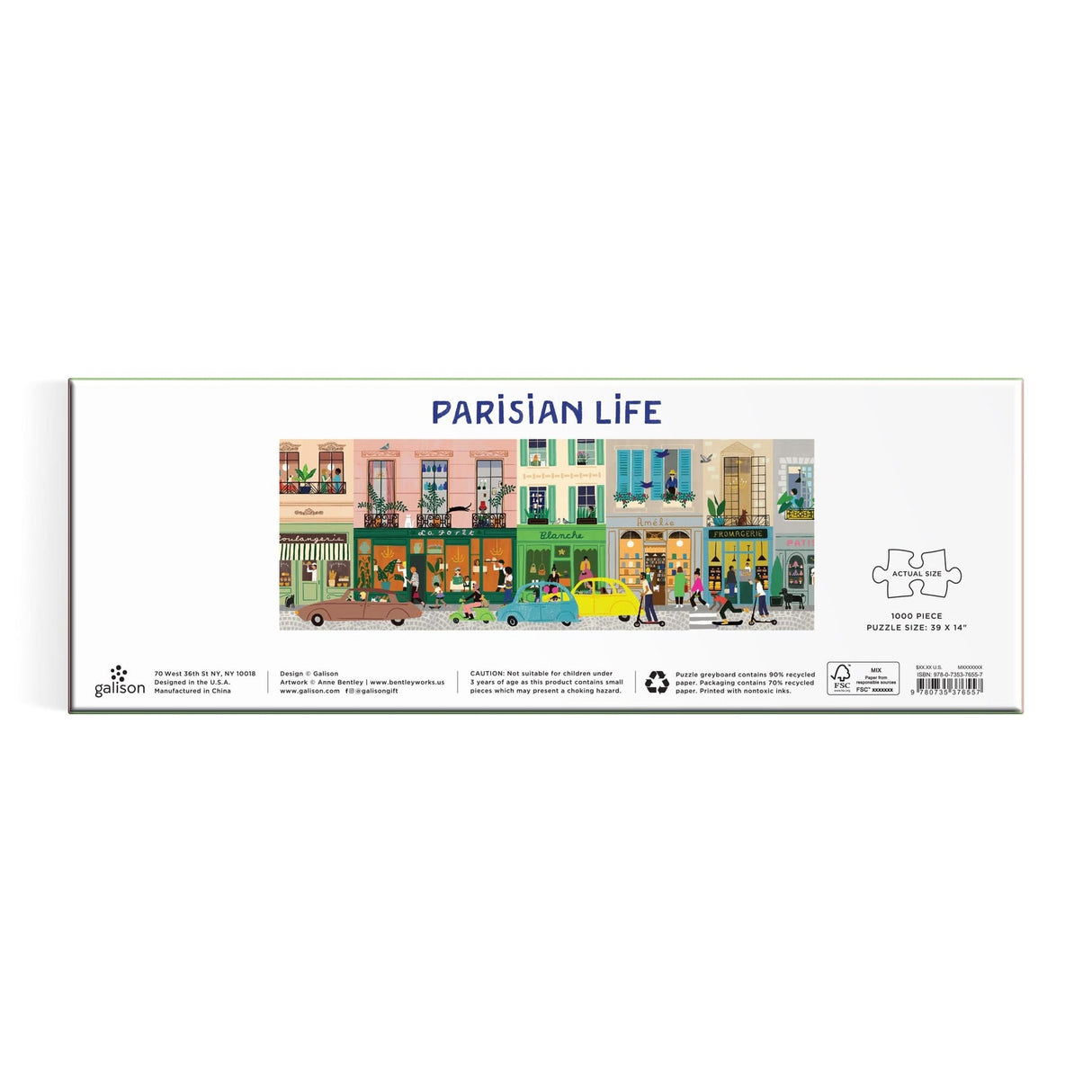 Galison Parisian Life Panoramic Puzzle - 1000 Piece