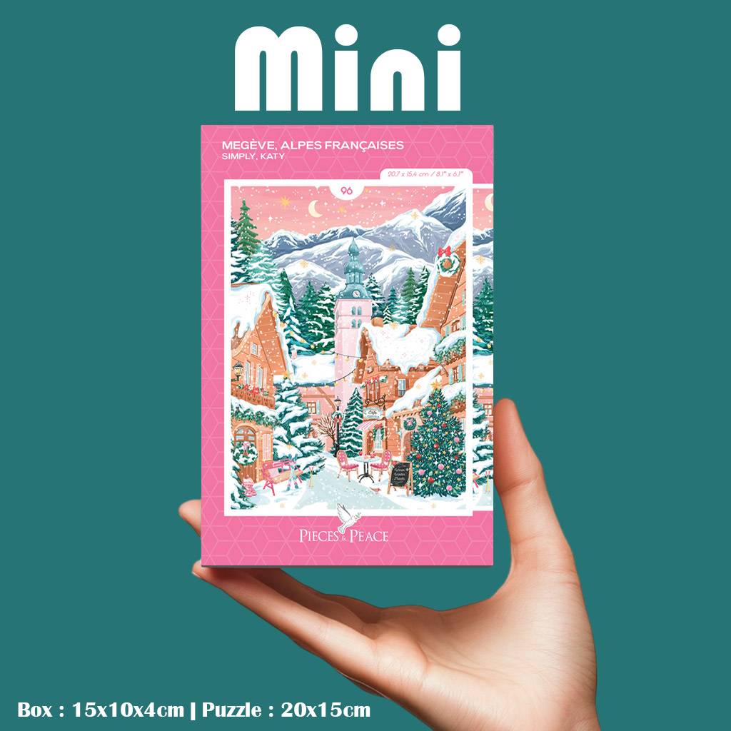 Pieces & Peace: Megève, French Alps Mini Puzzle - 96 Pieces