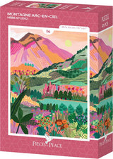 Pieces & Peace: Rainbow Mountain Mini Puzzle - 96 Pieces