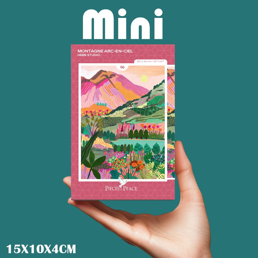 Pieces & Peace: Rainbow Mountain Mini Puzzle - 96 Pieces