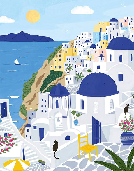 Pieces & Peace: Santorini Mini Puzzle - 96 Pieces