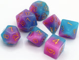 Pink & Blue Glow in the Dark Role Playing Game Dice