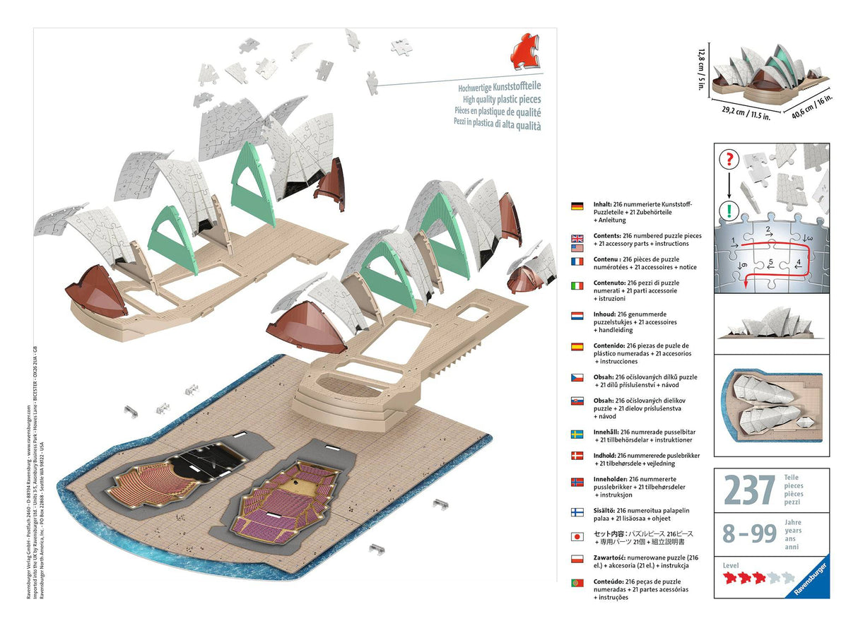 Ravensburger: 3D Puzzle Sydney Opera House - 237 Piece