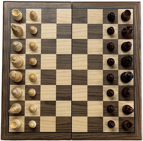Dal Rossi: 12" Walnut Folding Chess Set